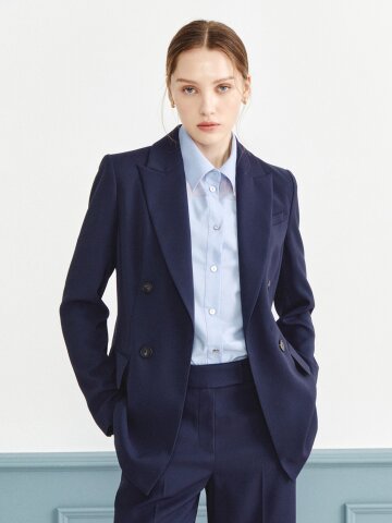 포멀 피크드 라펠 더블 재킷 