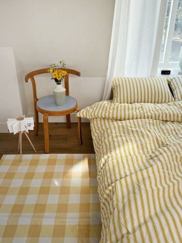 깅엄체크 극세사 미끄럼방지 러그 2color