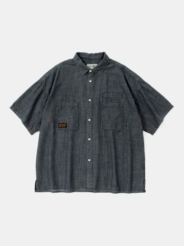 SL-LABEL BIG POCKET DENIM S/S SHIRTS 블랙데님25