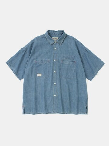 SL-LABEL BIG POCKET DENIM S/S SHIRTS 라이트데님25