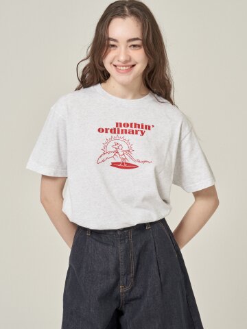 [SHOWPIECE] 서퍼 그래픽 오버핏 반팔티셔츠_MG