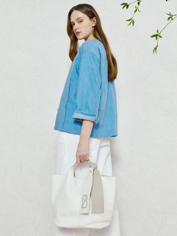 에포크 버튼 포인트 린넨 재킷 