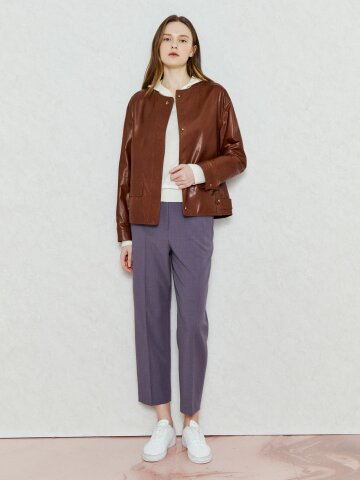 모던 핏 테이퍼드 크롭 슬랙스 