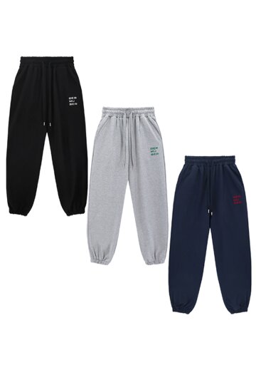 레터링 B자수 오버핏 치즈쮸리 조거팬츠 3COLOR