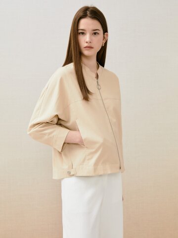 린넨 집업 블루종 점퍼 