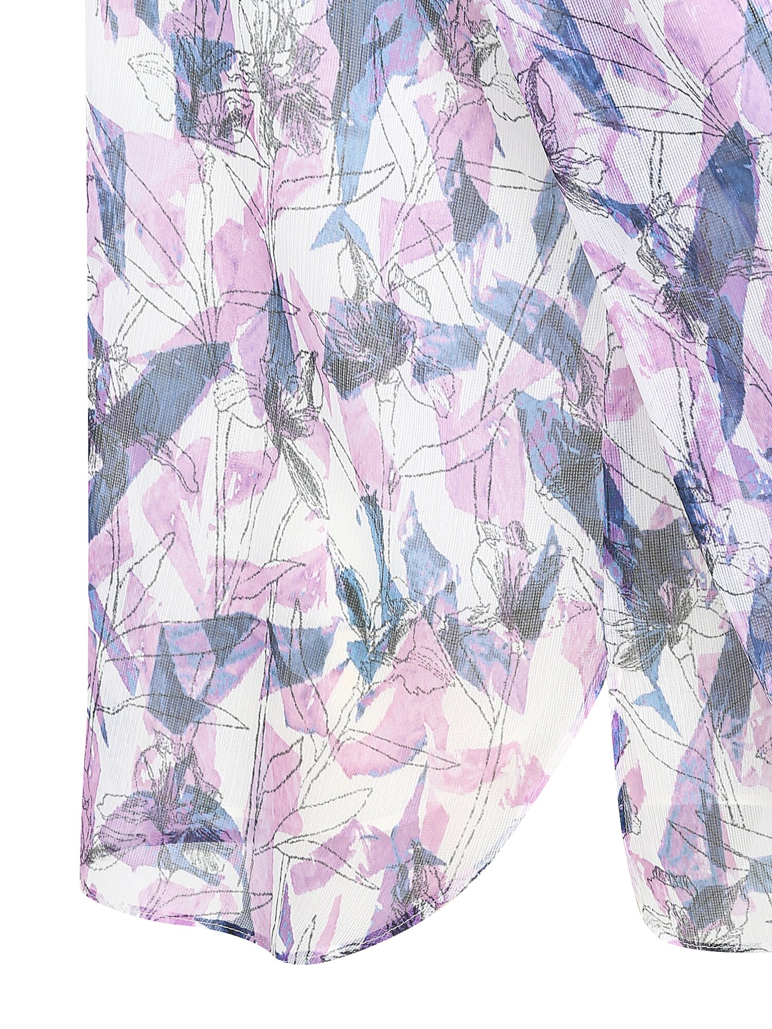 셔링 프릴넥 블라우스 (PRINT PURPLE)
