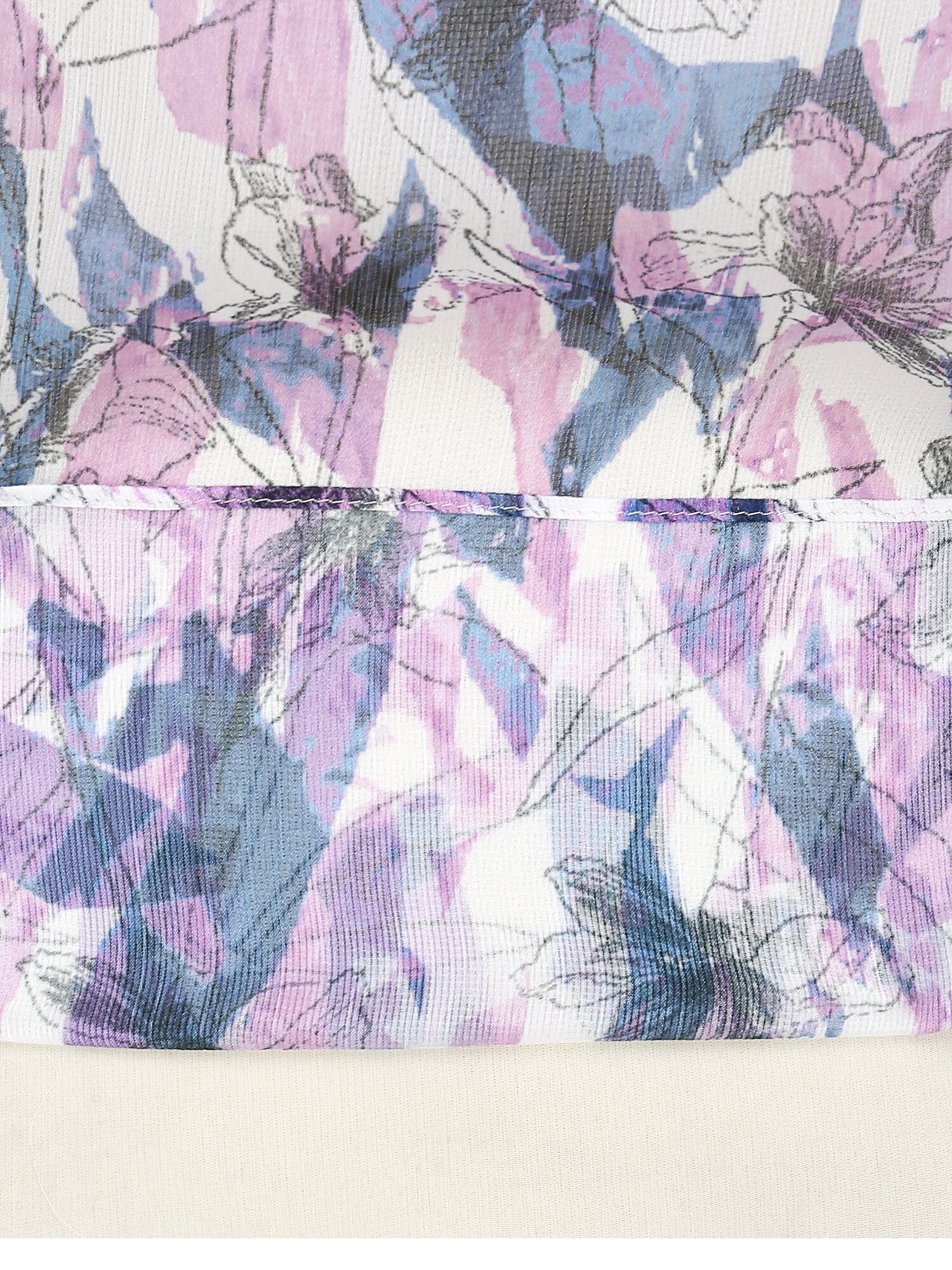 셔링 프릴넥 블라우스 (PRINT PURPLE)