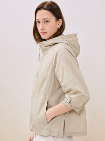 루즈핏 스트링 후드 윈드 점퍼 