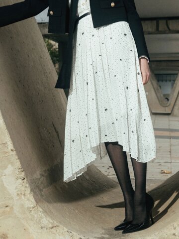 밀키웨이 밴딩 플리츠 스커트_Y15YPK051