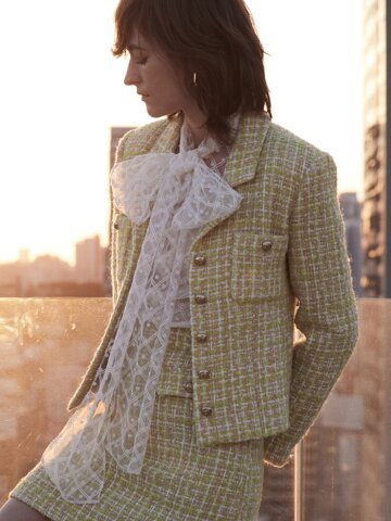 울 브레스티드 트위드 자켓_Y15YJU031