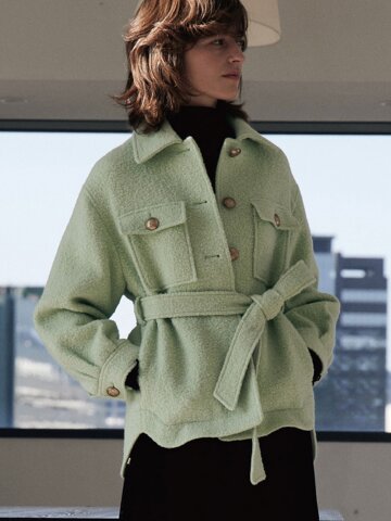 알파카 블랜드 부클 벨티드 코트_Y15YJC001