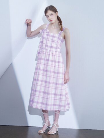 코지 백밴딩 체크 원피스 _Y11YOL031