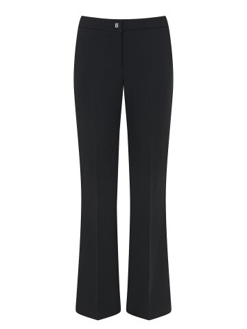 로고 버튼 슬림 부츠컷 팬츠 