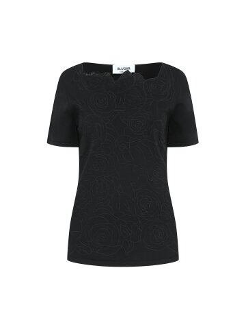 로즈 모티브 하프 슬리브 니트 