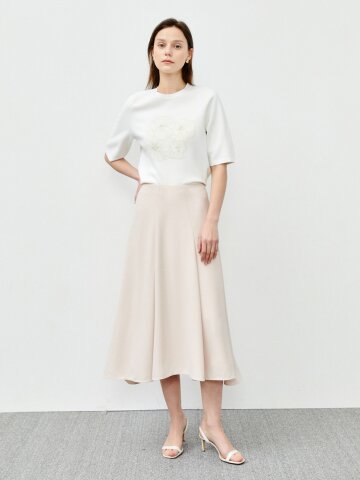 미니멀 플레어핏 롱 스커트 