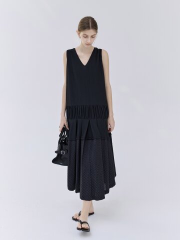 TG_Patchwork sleeveless dress_2color