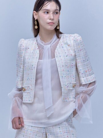 컬러팝 트위드 크롭자켓_Y21YJU031