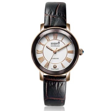 자스페로 스위스 여성 클라시코 다이아몬드 포인트 가죽시계 CG501-77.LC