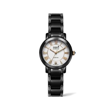 자스페로 스위스 여성 클라시코 다이아몬드 포인트 세라믹 시계 CG501-71