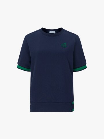 크롭 소매 맨투맨 (네이비)