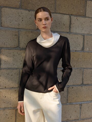 YY_Slim contrast color design top