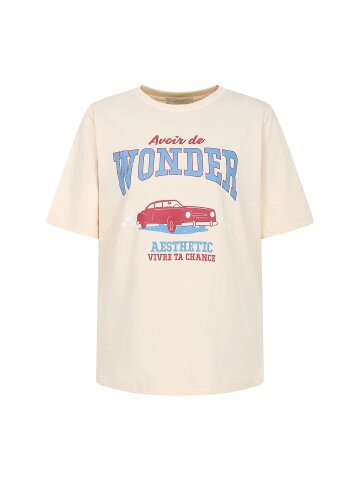 코튼 일러스트 라운드넥 티셔츠 