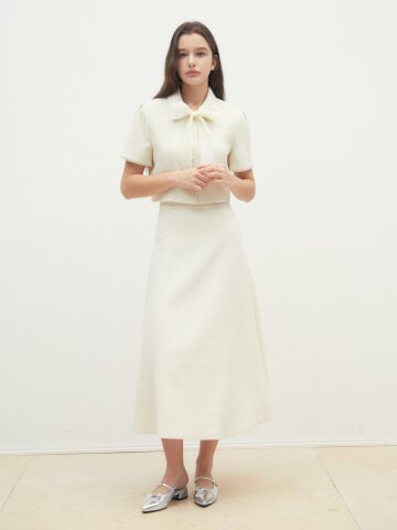 트위드 플레어 스커트 