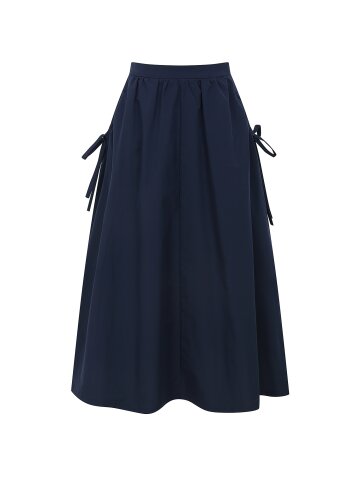 리본 포켓 셔링 플레어 스커트 