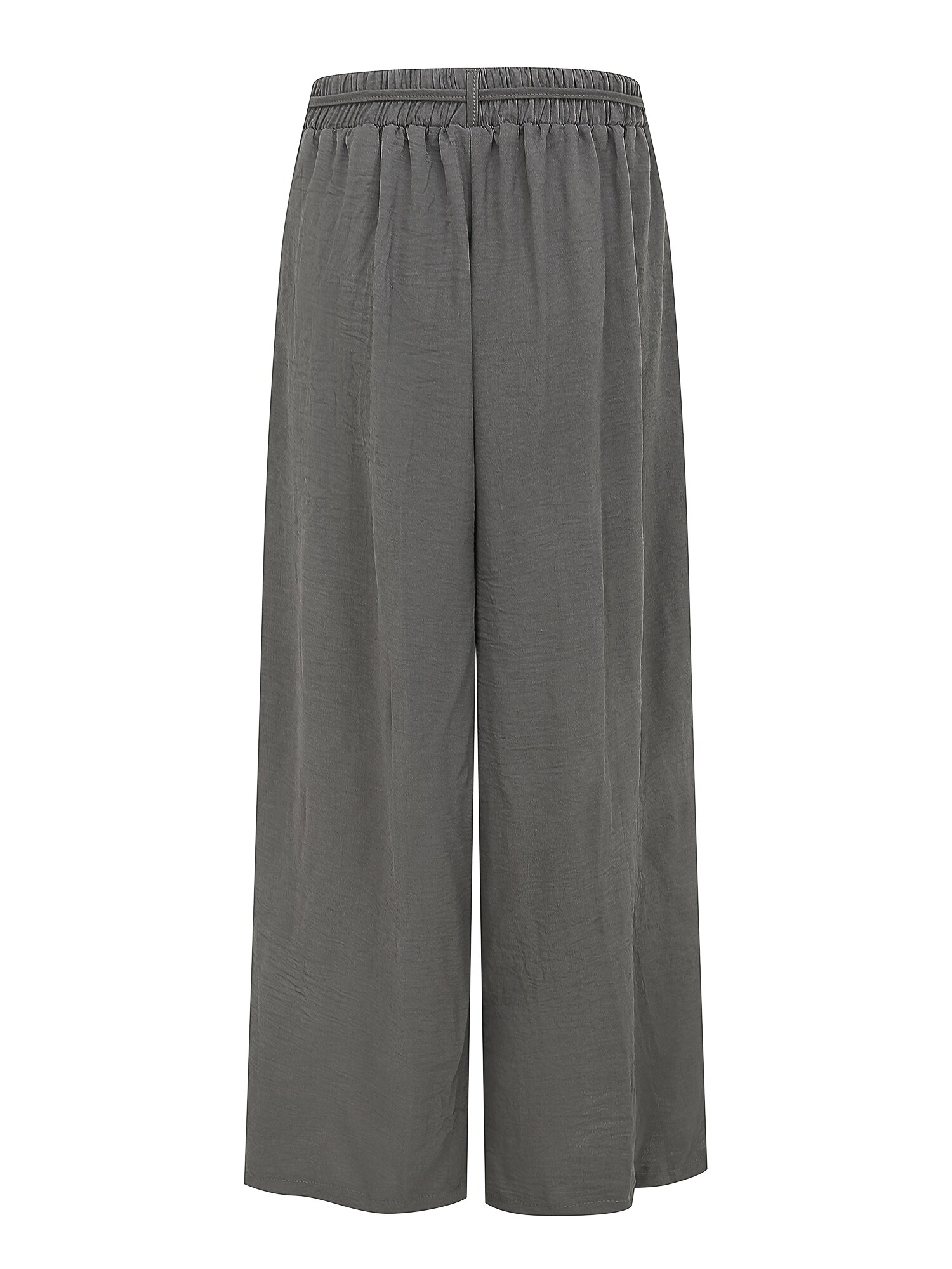 더블 버튼 핀턱 와이드 팬츠 (GREY)