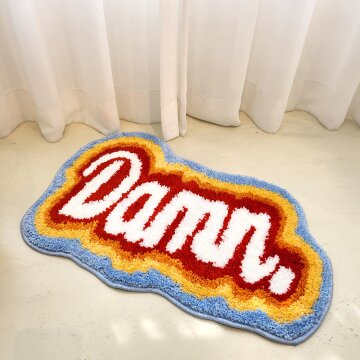 포시엘라 미니 러그 비정형 레터링 터프팅 자카드 발매트 DAMN