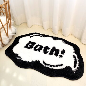 포시엘라 미니 러그 비정형 레터링 터프팅 자카드 발매트 BATH