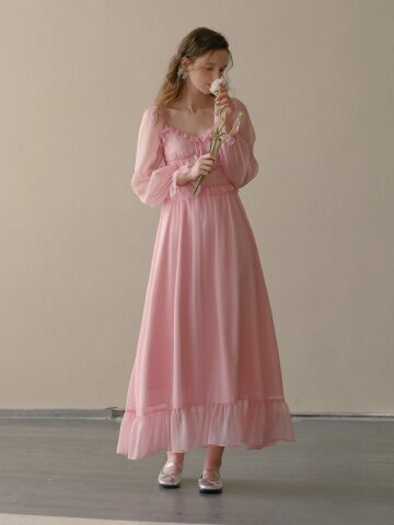 LB_Pink chiffon two way dress
