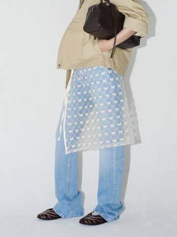 리본 레이스 랩스커트 (크림)