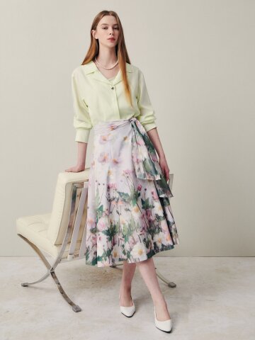 로맨틱 가든 플라워 리본 스커트 