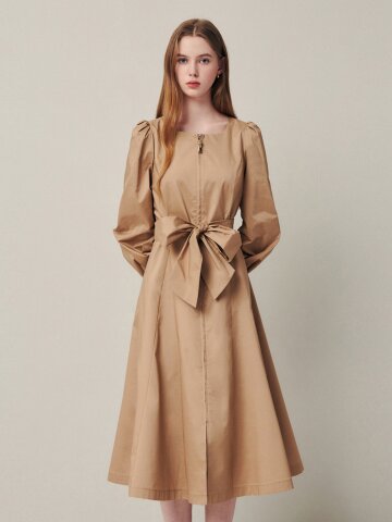 컴포트 집업 플레어 디테일 드레스 