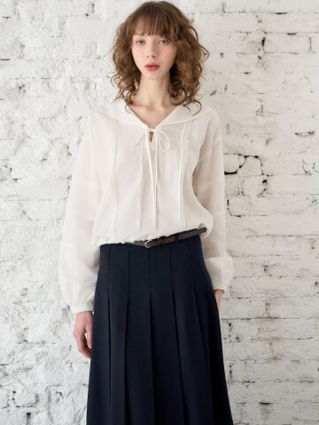 SAILOR PINTUCK BLOUSE_IVORY