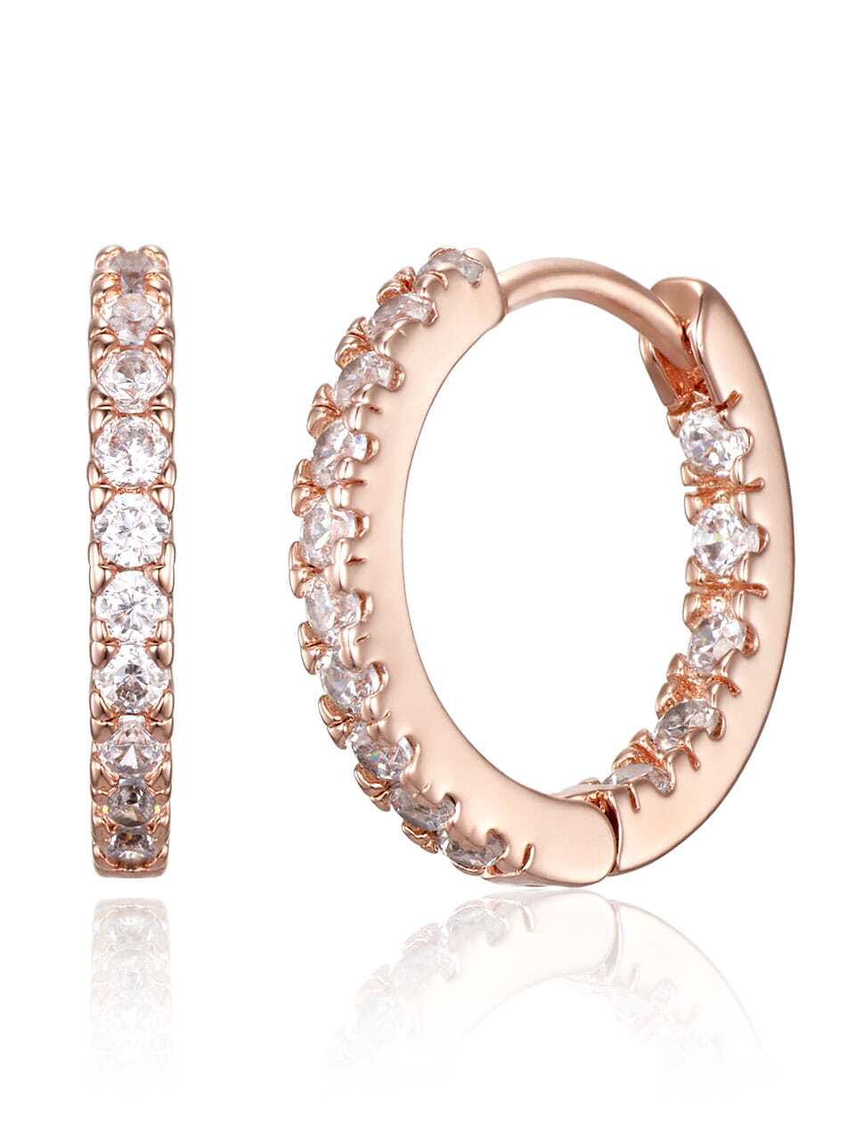 14K GF 라운드 스톤 귀걸이 ELGPEE570