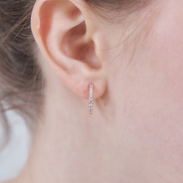 14K GF 라운드 스톤 귀걸이 ELGPEE570