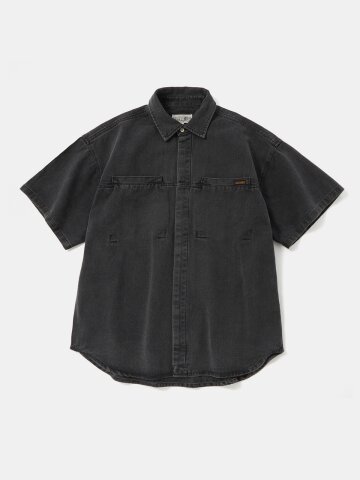 COLUMBIA TRAJAN LABEL HIDDEN POCKET DENIM S/S SHIRTS 그레이데님