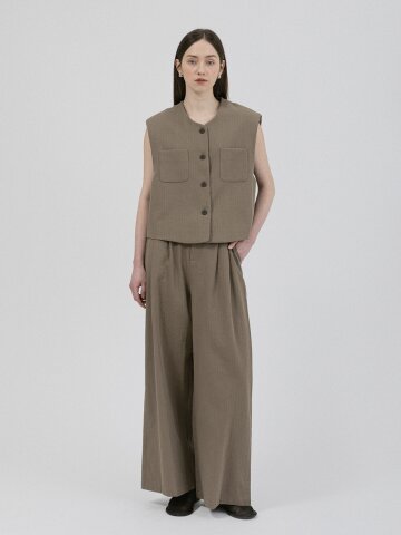 WD_Spring suit vest and pants set_BEIGE
