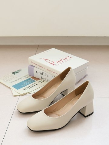 머랭고 천연소가죽 베이직 미들펌프스 2cm M24S05L