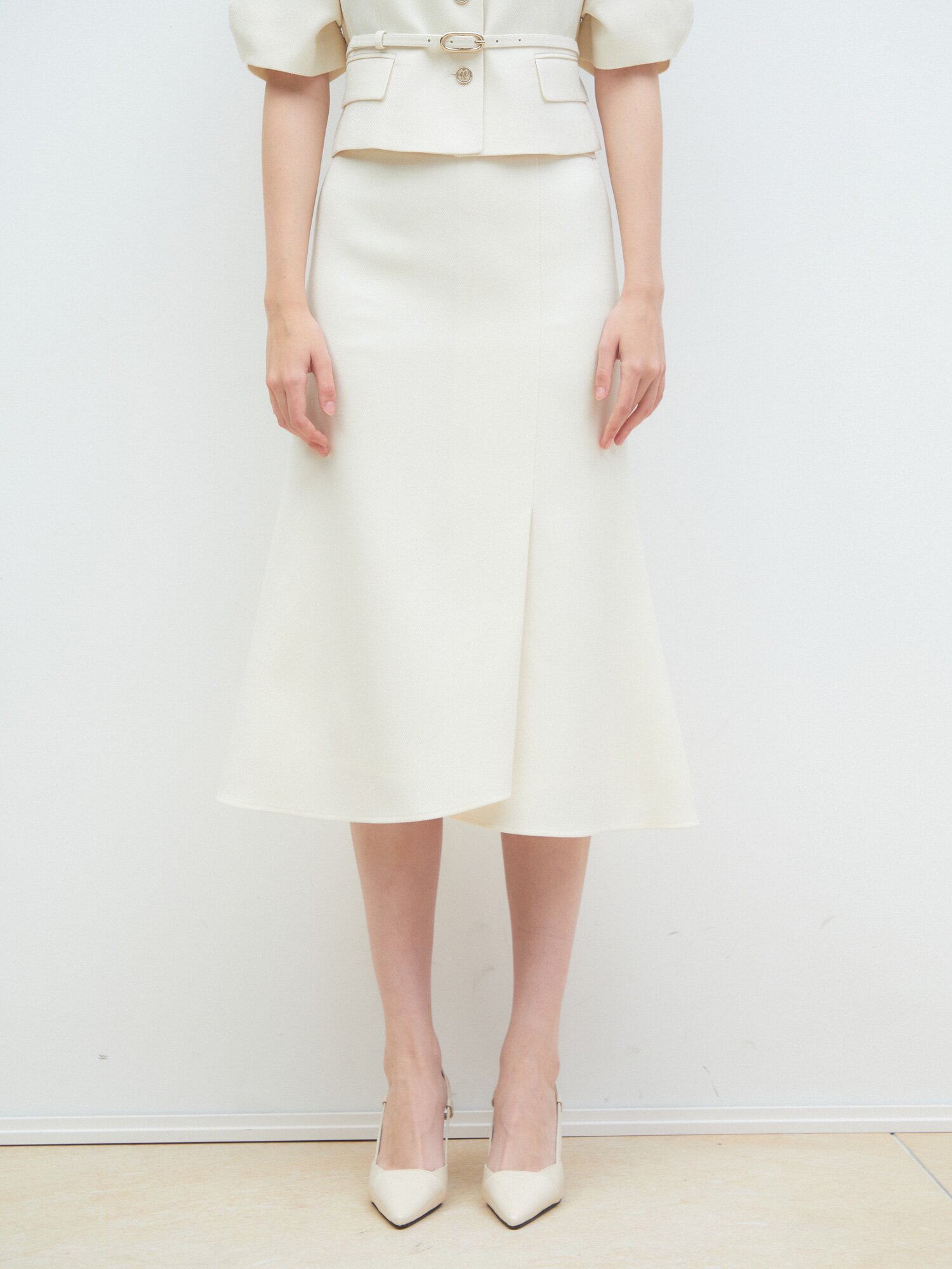 메탈 장식 머메이드 스커트 (LIGHT YELLOW)