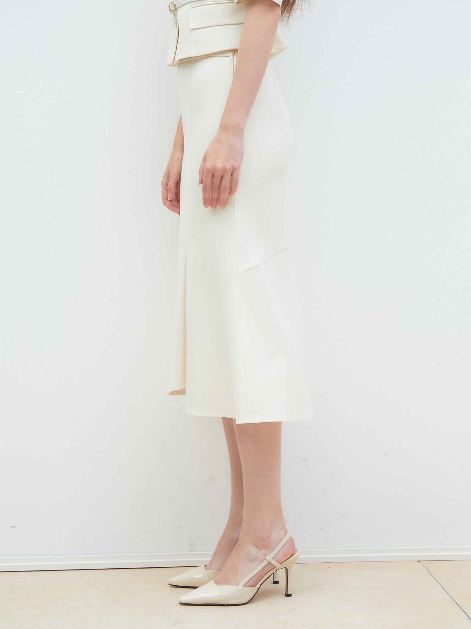 메탈 장식 머메이드 스커트 (LIGHT YELLOW)