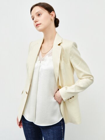 린넨 혼방 테일러드 싱글 재킷  