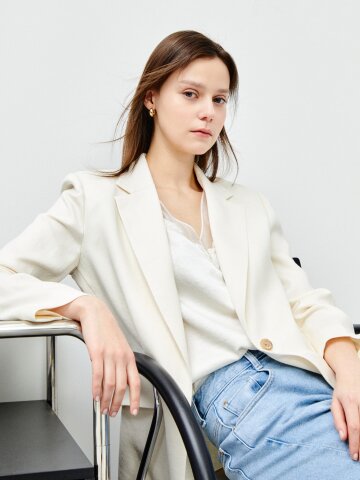 내추럴핏 오버사이즈 린넨 재킷 