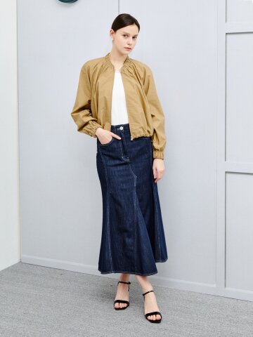 논페이드 체인 데님 스커트 