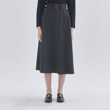 [라이] LIE 투 벨티드 A라인 롱 스커트 그린