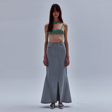 [라이] LIE 스윙 라인 머메이드 트임 스커트 그레이