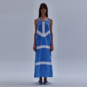 [라이] LIE 더블 스트랩 홀리데이 원피스 블루