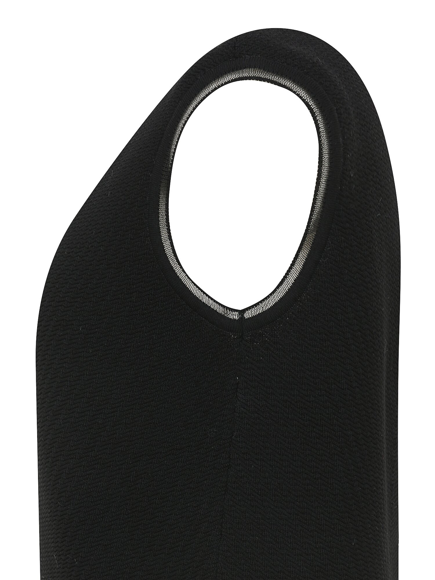 골지 라운드넥 슬리브리스 니트 (BLACK)